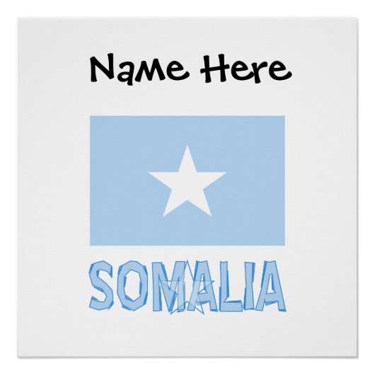 Somalische Flagge Schwarze Personalisierung Poster (Vorderseite)