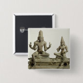 Somaskanda, Chola, Tamil Nadu (Bronze) Button (Vorne & Hinten)
