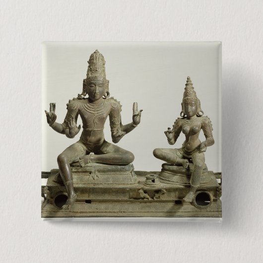 Somaskanda, Chola, Tamil Nadu (Bronze) Button (Vorderseite)