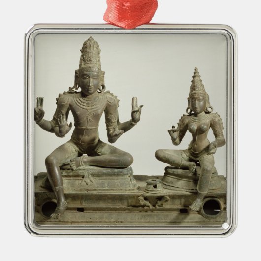 Somaskanda, Chola, Tamil Nadu (Bronze) Silbernes Ornament (Vorne)
