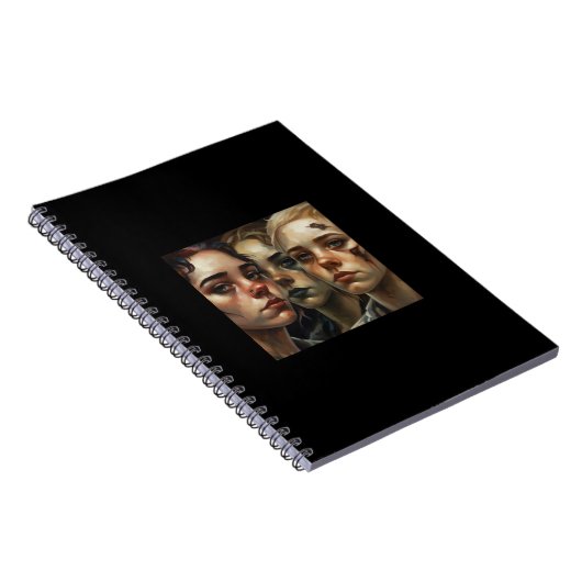 Somber Faces – AI Art Notebook Notizblock (Rechte Seite)