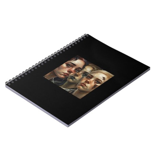 Somber Faces – AI Art Notebook Notizblock (Linke Seite)
