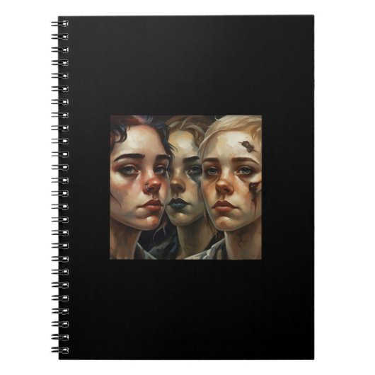 Somber Faces – AI Art Notebook Notizblock (Vorderseite)