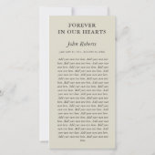 Somber Gradient Foto Memorial Service Vielen Dank Dankeskarte (Rückseite)