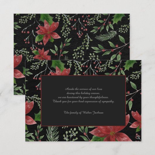 Somber Remembrane Beileid Danke Karte (Vorne/Hinten)