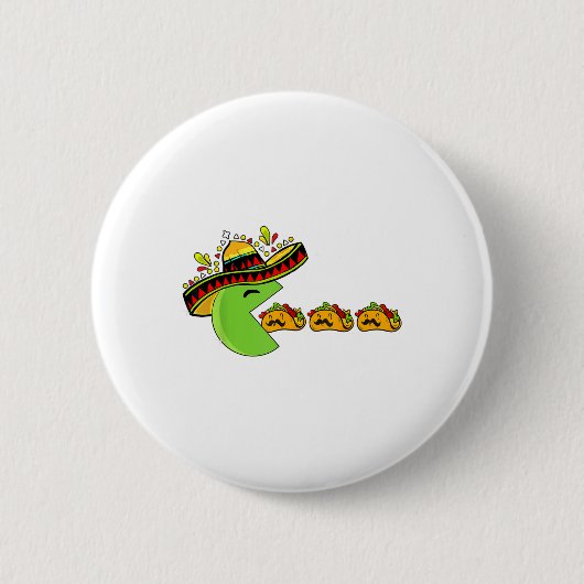 Sombrero aß lustige Tacos mit Mustaches Cinco D Button (Vorderseite)