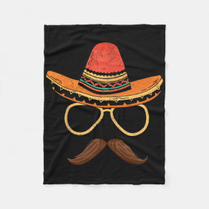 Sombrero Face Cinco De Mayo Mexican Fiesta Party Fleecedecke