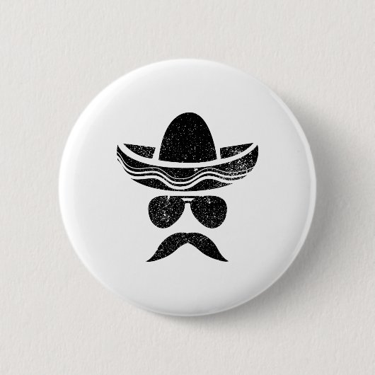 Sombrero Face Cinco De Mayo Mexican Fiesta Party K Button (Vorderseite)
