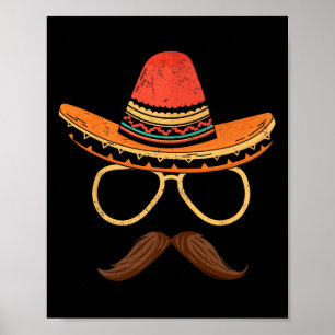 Sombrero Face Cinco De Mayo Mexican Fiesta Party Poster