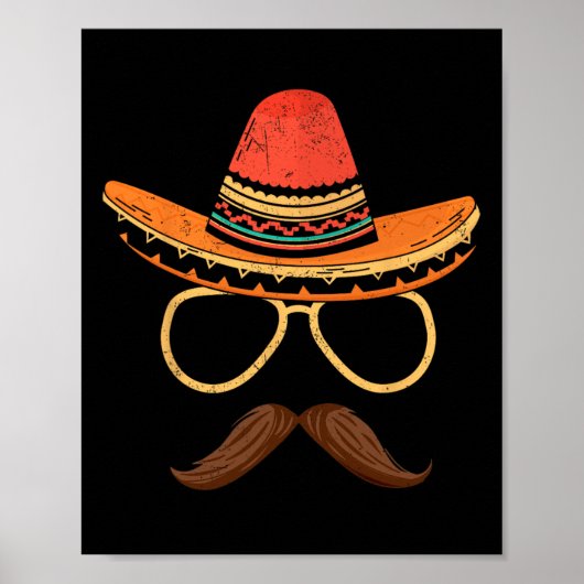 Sombrero Face Cinco De Mayo Mexican Fiesta Party Poster (Vorne)