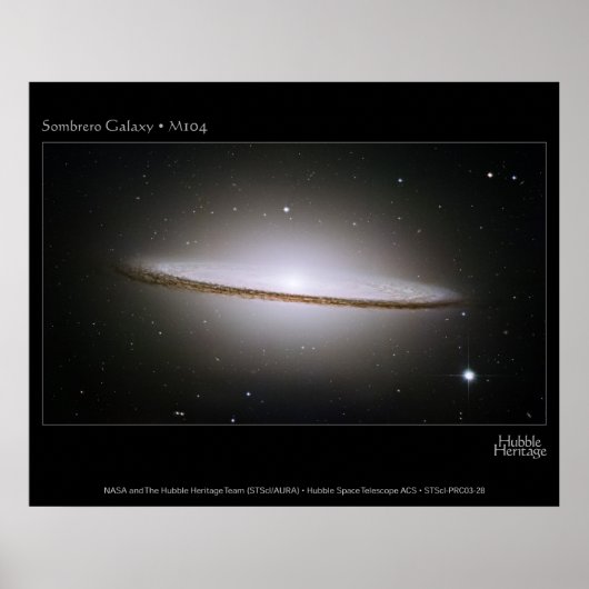 Sombrero Galaxy, größte Hubble-Mosaike aller Zeite Poster (Vorne)