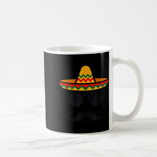 Sombrero Gesicht Cinco De Mayo Schnurrbart Fiesta  Kaffeetasse (Rechts)