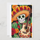 Sombrero Guitar Fun Postcard Einladung (Rückseite)
