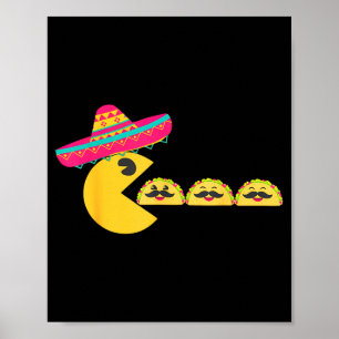 Sombrero isst lustige Tacos mit Schnurrbärten cinc Poster