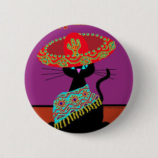Sombrero-Katzen-Bruder Button