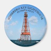 Sombrero Key Lighthouse Florida Keys Round Magnet (Vorne)