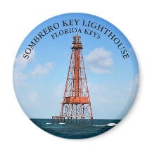 Sombrero Key Lighthouse Florida Keys Round Magnet