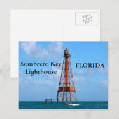 Sombrero Key Lighthouse, Florida Postcard Postkarte (Vorne/Hinten)