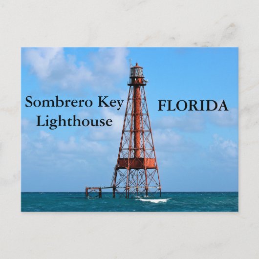 Sombrero Key Lighthouse, Florida Postcard Postkarte (Vorderseite)
