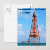 Sombrero Key Lighthouse, Florida Postcard Postkarte (Vorne/Hinten)