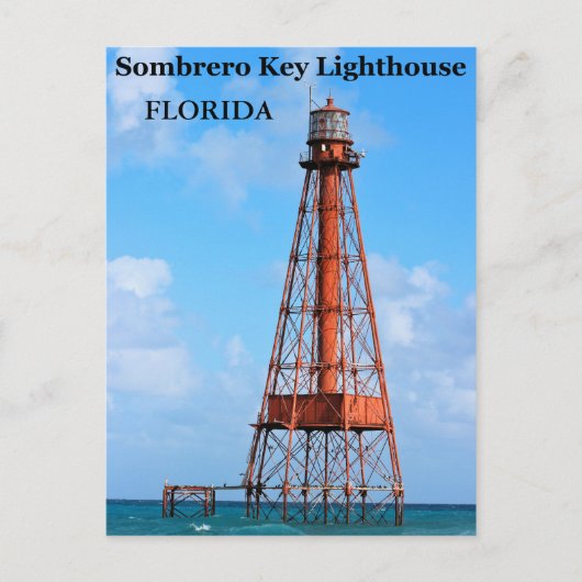 Sombrero Key Lighthouse, Florida Postcard Postkarte (Vorderseite)