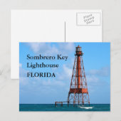 Sombrero Key Lighthouse, Florida Postcard Postkarte (Vorne/Hinten)