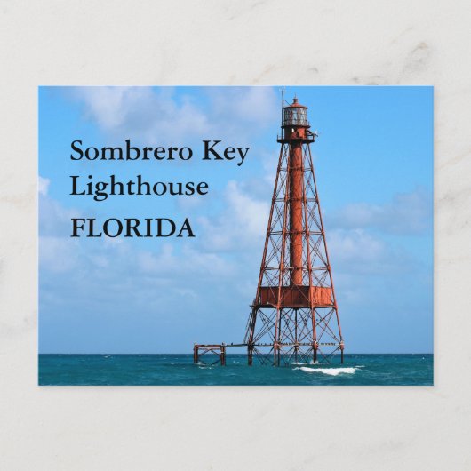 Sombrero Key Lighthouse, Florida Postcard Postkarte (Vorderseite)
