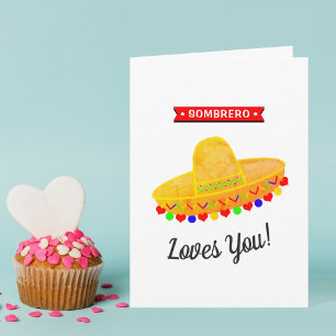Sombrero Lieben Ihr Funny Whimsy Valentinstag Karte