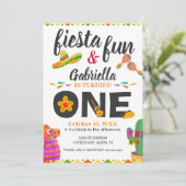 Sombrero Llama Mexican Style Fiesta Erster Geburts Einladung (Stehend Vorderseite)