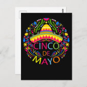 Sombrero Mexican Fiesta Happy Cinco De Mayo Party Postkarte (Vorne/Hinten)