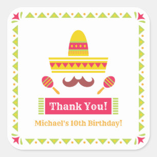 Sombrero Schnurrbart Maracas Dankeschön Aufkleber