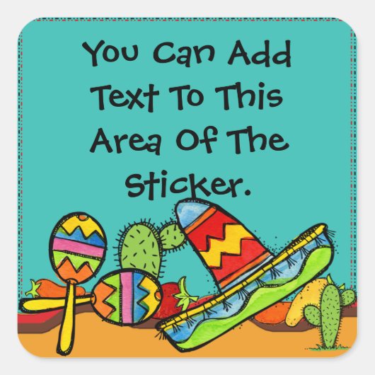 Sombrero und Maracas Custom Stickers (Vorderseite)