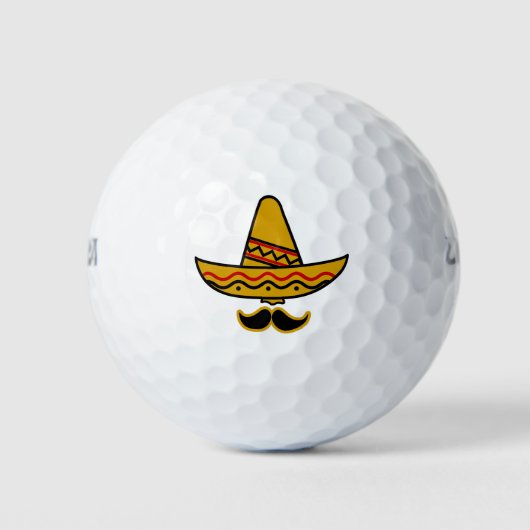 Sombrero und Mustache Golfball (Vorderseite)