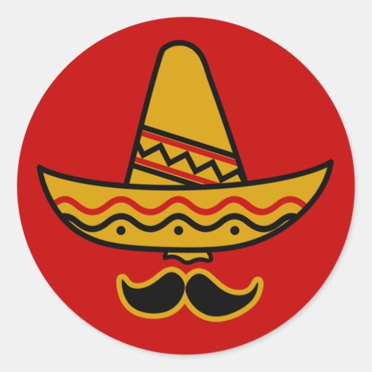 Sombrero und Mustache Stickers (Vorderseite)