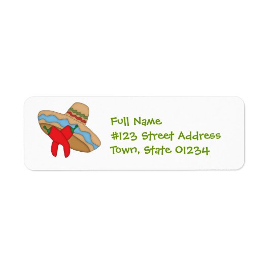 Sombrero und Paprikaschoten Mailing Labels (Vorne)