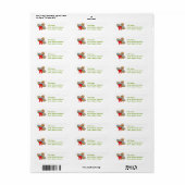 Sombrero und Paprikaschoten Mailing Labels (Vorne)