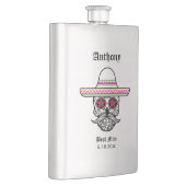 Sombrero-Zuckerschädel| Trauzeuge Hochzeitsgeschen Flachmann (Rechts)