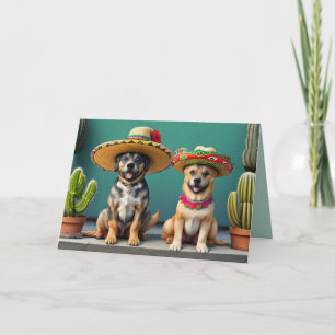 Sombreros Hunde Feiertagskarte