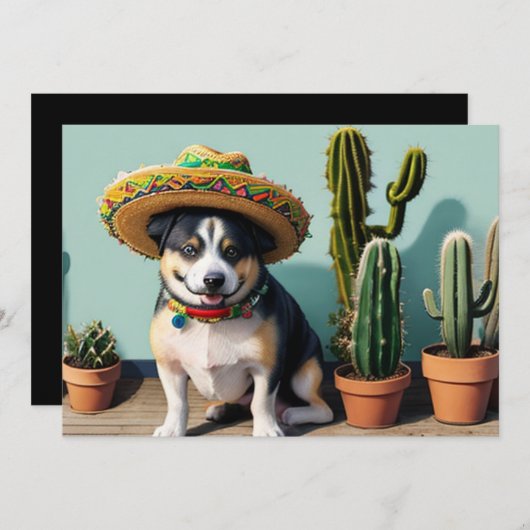 Sombreros perros einladung (Vorne/Hinten)