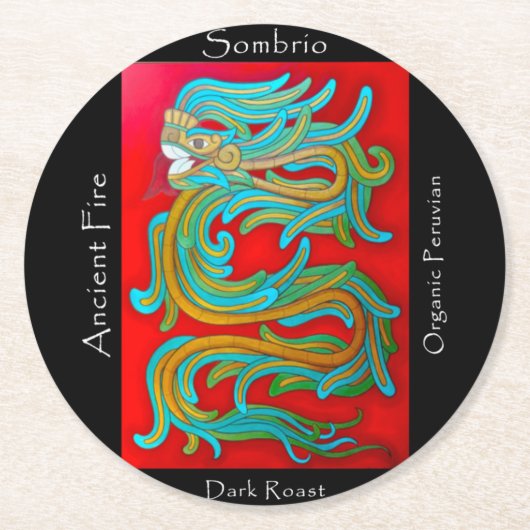 Sombrio Blend Ancient Fire Coffee Runder Pappuntersetzer (Vorderseite)
