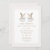 Some Bunnies Are Turning One brothers Birthday Einladung (Vorne/Hinten)