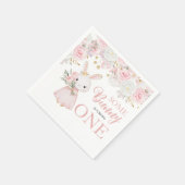Some Bunny 1st Birthday Floral Napkins Serviette (Ecke)