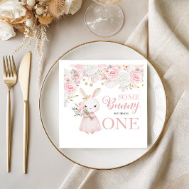 Some Bunny 1st Birthday Floral Napkins Serviette