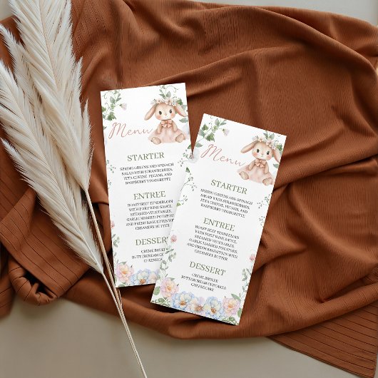 Some Bunny Baby Shower 4x9 Menu Card Menükarte