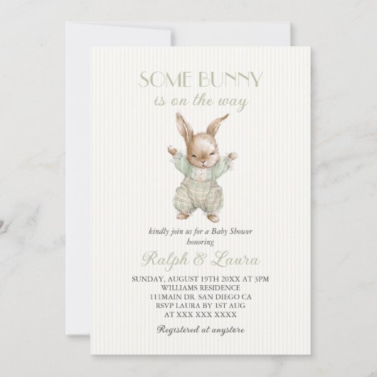 Some Bunny Baby Shower Einladung (Vorderseite)