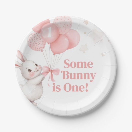 Some Bunny Ballon Geburtstagsfeier Pappteller (Vorderseite)