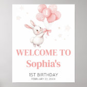 Some Bunny Balloon Birthday Party Welcome Sign Poster (Vorne)