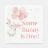 Some Bunny Balloon Geburtstagsfeier Serviette (Vorderseite)