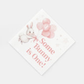 Some Bunny Balloon Geburtstagsfeier Serviette (Ecke)