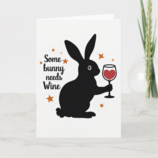 Some Bunny braucht Wein Karte (Vorderseite)